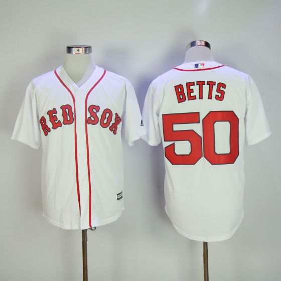 Men Boston Red Sox #50 Mookie Betts White Game MLB Jerseys->->MLB Jersey